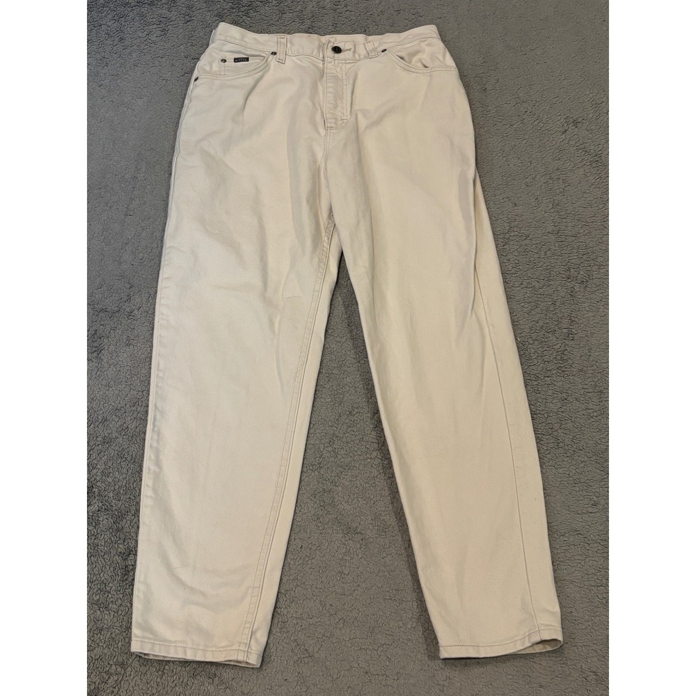 Riders by Lee Vintage High Waisted Cream Denim Tapered Leg Jeans Womens 14P